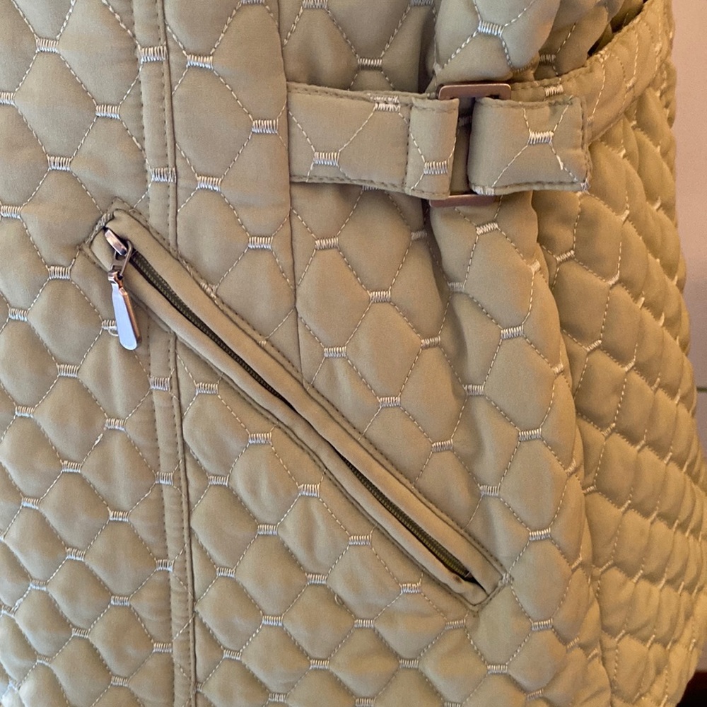 Nordstrom Gallery Lime Green Quilted Collar Vest Size L - Picture 3 of 8